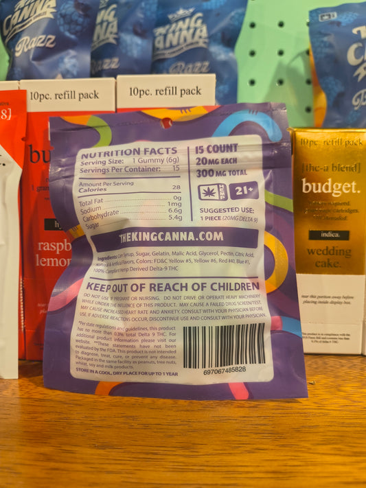 King Canna – Rainbow Worms (9ct) – 20mg Each