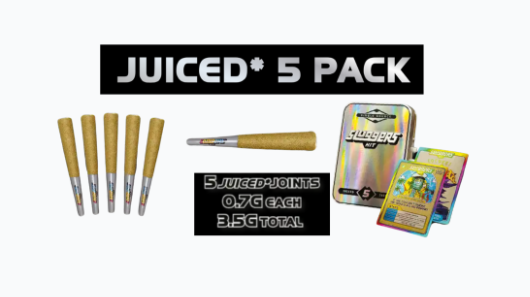Sluggers HIT | Juiced Diamonds | 5pk Pre-Rolls | 3.5g | Indica, Hybrid, and Sativa